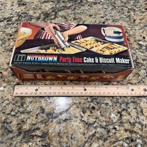 Antique NutBrown Cookie Biscuit Maker with Original Box‎